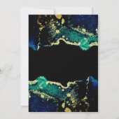 Elegante Black Gold Green Wedding Einladung (Rückseite)