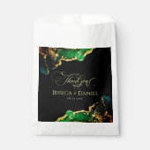 Elegante Black Gold Green Wedding Geschenktütchen (Vorderseite)