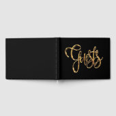 Elegante Black Gold Handwriting Typografy Gäste Gästebuch (Voll)