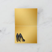 Elegante Black Gold High Heel Shoe Vielen Dank Dankeskarte (Innenseite)