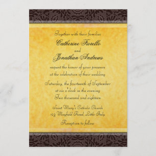 Elegante Black Gold Hochzeit Einladung