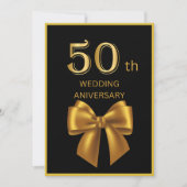 elegante Black & Gold Hochzeitkarte zum 50. Geburt (Vorderseite)