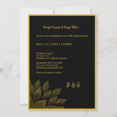 elegante Black & Gold Hochzeitkarte zum 50. Geburt (Rückseite)