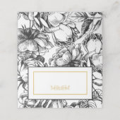 Elegante Black & Gold Hochzeitsparty Platzkarten (Außenseite Aufgefaltet)