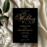 Elegante Black Gold Imitate Foil Script Wedding Einladung<br><div class="desc">Mit unserer atemberaubenden modernen Hochzeitssuite in Schwarz und Gold steigern Sie Ihr Hochzeitserlebnis auf neue Höhen von Raffinesse und Glamour! Mit nur wenigen Klicks können Sie es ganz einfach individualisieren und ein einzigartiges Fest für Sie gestalten. Wenn Sie Fragen haben, Hilfe benötigen oder gewollt sind, um Details zu verändern, zögern...</div>