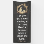 Elegante Black & Gold Krippe Weihnachten Banner (Vertikal)