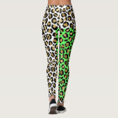 Elegante Black Gold Leopard Animal Print Leggings (Rückseite)