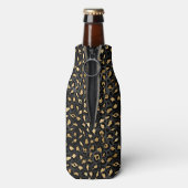 Elegante Black Gold Leopard Cheetah Tierprint Ca Flaschenkühler (Flasche Rückseite)