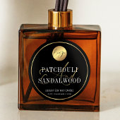 Elegante Black & Gold Logo-Produktverpackung Kerze Runder Aufkleber