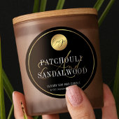 Elegante Black & Gold Logo-Produktverpackung Kerze Runder Aufkleber