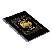 Elegante Black Gold Logos personalisieren Notizblock (Rechte Seite)