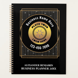 Elegante Black Gold Logos personalisieren Planer