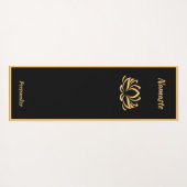 Elegante Black Gold Lotus Blume Zen Yoga Namaste Yogamatte (Rückseite (Horizontal))