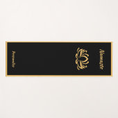 Elegante Black Gold Lotus Blume Zen Yoga Namaste Yogamatte (Vorderseite (Horizontal))