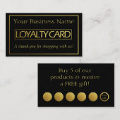 Elegante Black & Gold Loyalty Card Treuekarte (Vorne/Hinten)