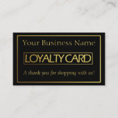 Elegante Black & Gold Loyalty Card Treuekarte (Vorderseite)