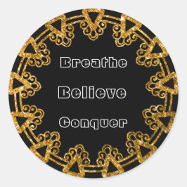 Elegante Black & Gold Mandala Motivation Stickers