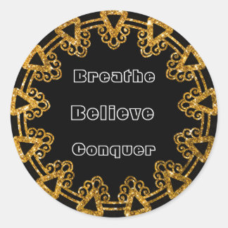 Elegante Black & Gold Mandala Motivation Stickers