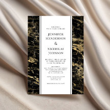 Elegante Black Gold Marmor Hochzeit