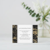Elegante Black Gold Marmor Hochzeitsunterkünfte Begleitkarte (Stehend Vorderseite)