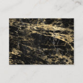 Elegante Black Gold Marmor Hochzeitsunterkünfte Begleitkarte (Rückseite)