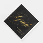 Elegante Black & Gold Minimalistische Grad Kalligr Serviette (Ecke)