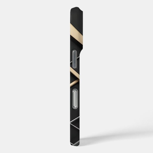 Elegante Black & Gold Moderne iPhone Case (Rückseite / Rechts)