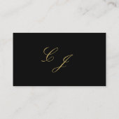 Elegante Black Gold Moderne Script Monogram Weddin Platzkarte (Rückseite)