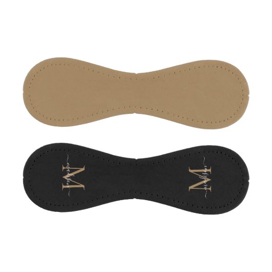 Elegante Black Gold Monogram Feminine Script Name Baseball (Paneele)