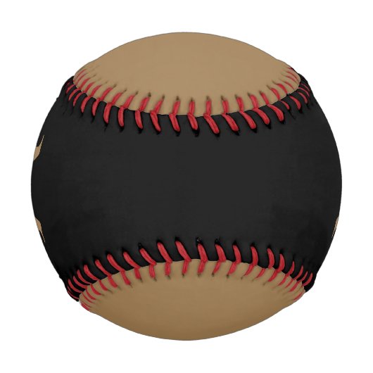 Elegante Black Gold Monogram Feminine Script Name Baseball (Rückseite)