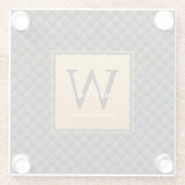 Elegante Black Gold Monogram, Initial Script Moder Glasuntersetzer (Rückseite)