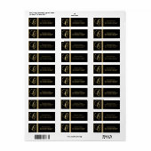 Elegante Black Gold Monogram Letter 'C' Return (Vorne)