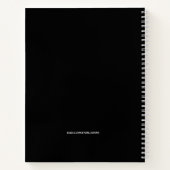 Elegante Black Gold Monogram Name Family Rezept Notizblock (Rückseite)