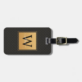 Elegante Black Gold Monogram Script Stilvolle Reis Gepäckanhänger