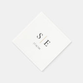 Elegante Black Gold Monogram Wedding Napkins Serviette (Ecke)