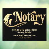 Elegante Black & Gold Notary Public Fensteraufkleber (Blatt 3)