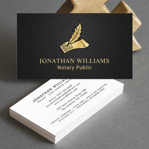 Elegante Black & Gold Notary Public Visitenkarte