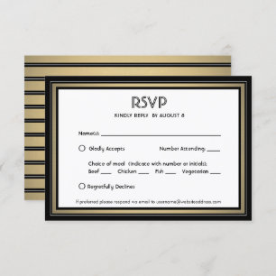 Elegante Black & Gold-Optionen für die Grenz- und  RSVP Karte
