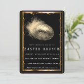 Elegante Black-Gold Ostereier Einladung (Stehend Vorderseite)
