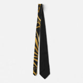 Elegante Black Gold Palm Leaf Muster Initials Krawatte (Rückseite)