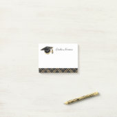 Elegante Black & Gold Personalisiert Graduation Ca Post-it Klebezettel (Auf Schreibtisch)