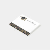Elegante Black & Gold Personalisiert Graduation Ca Post-it Klebezettel (angewinkelt)