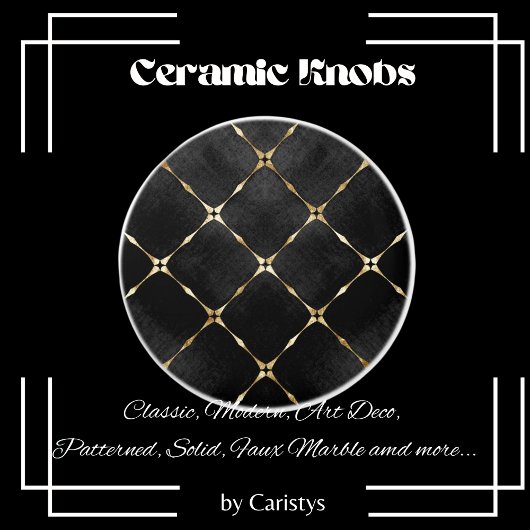 Elegante Black & Gold Plätze Keramikknauf