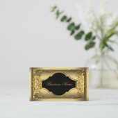 Elegante Black Gold Profile Company Visitenkarte (Stehend Vorderseite)