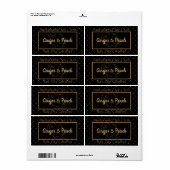 Elegante Black & Gold Rectangle-Produktmarken (Vorne)