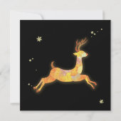 Elegante Black Gold Rentier Winter Wedding Einladung (Rückseite)