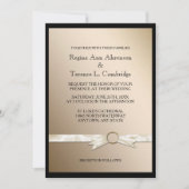 Elegante Black Gold Ribbon Wedding Einladung (Vorderseite)