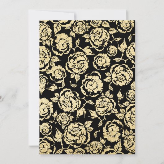 Elegante Black Gold Rose Überraschung 60. Geburtst Einladung (Rückseite)