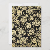 Elegante Black Gold Rose Überraschung 70. Geburtst Einladung (Rückseite)