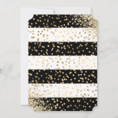 Elegante Black Gold Rote Rosen Floral 30. Geburtst Einladung (Rückseite)